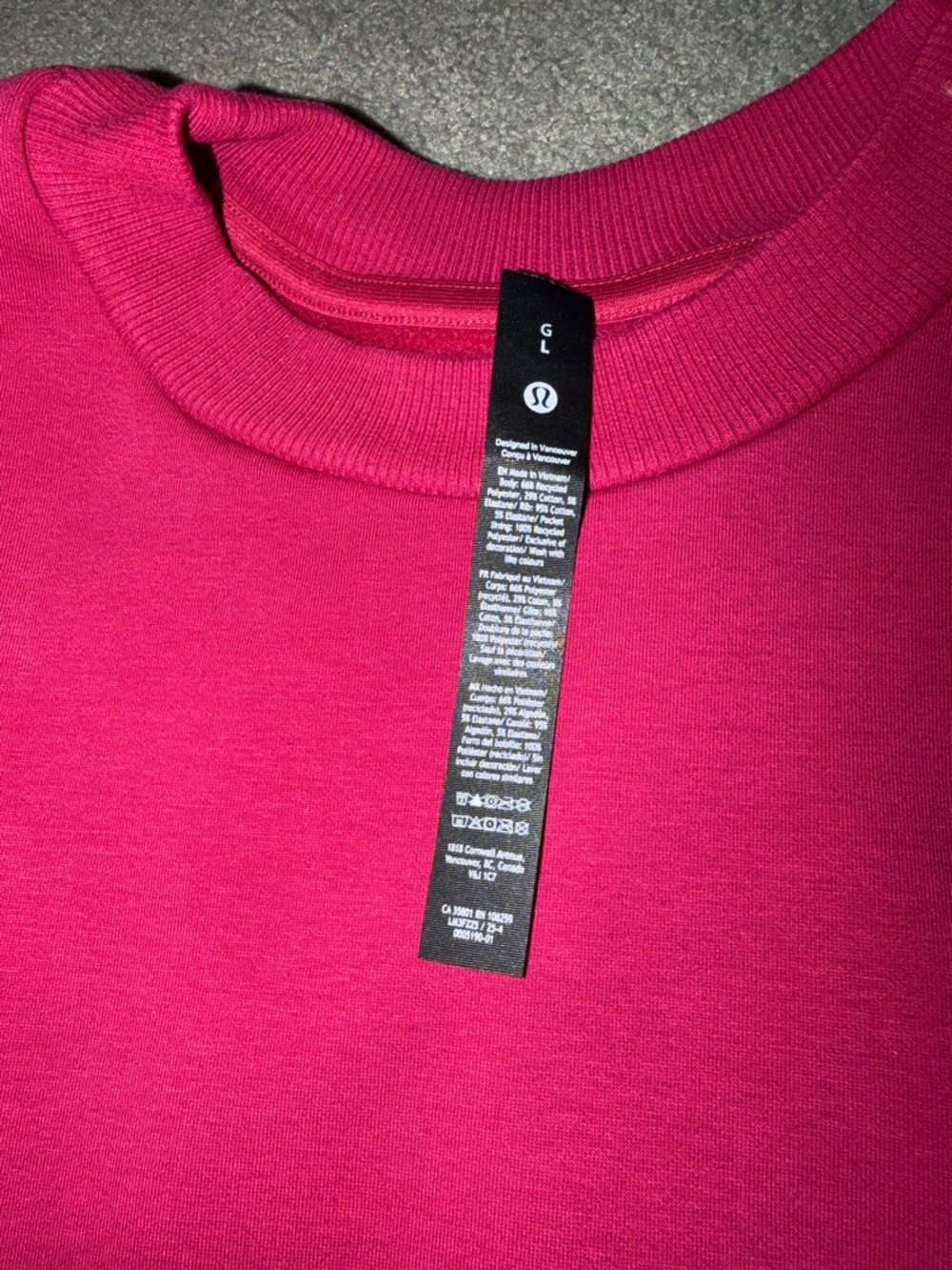 NWOT Lululemon Men’s Big Cozy Crew in Berry Rumble Large - Picture 10 of 13